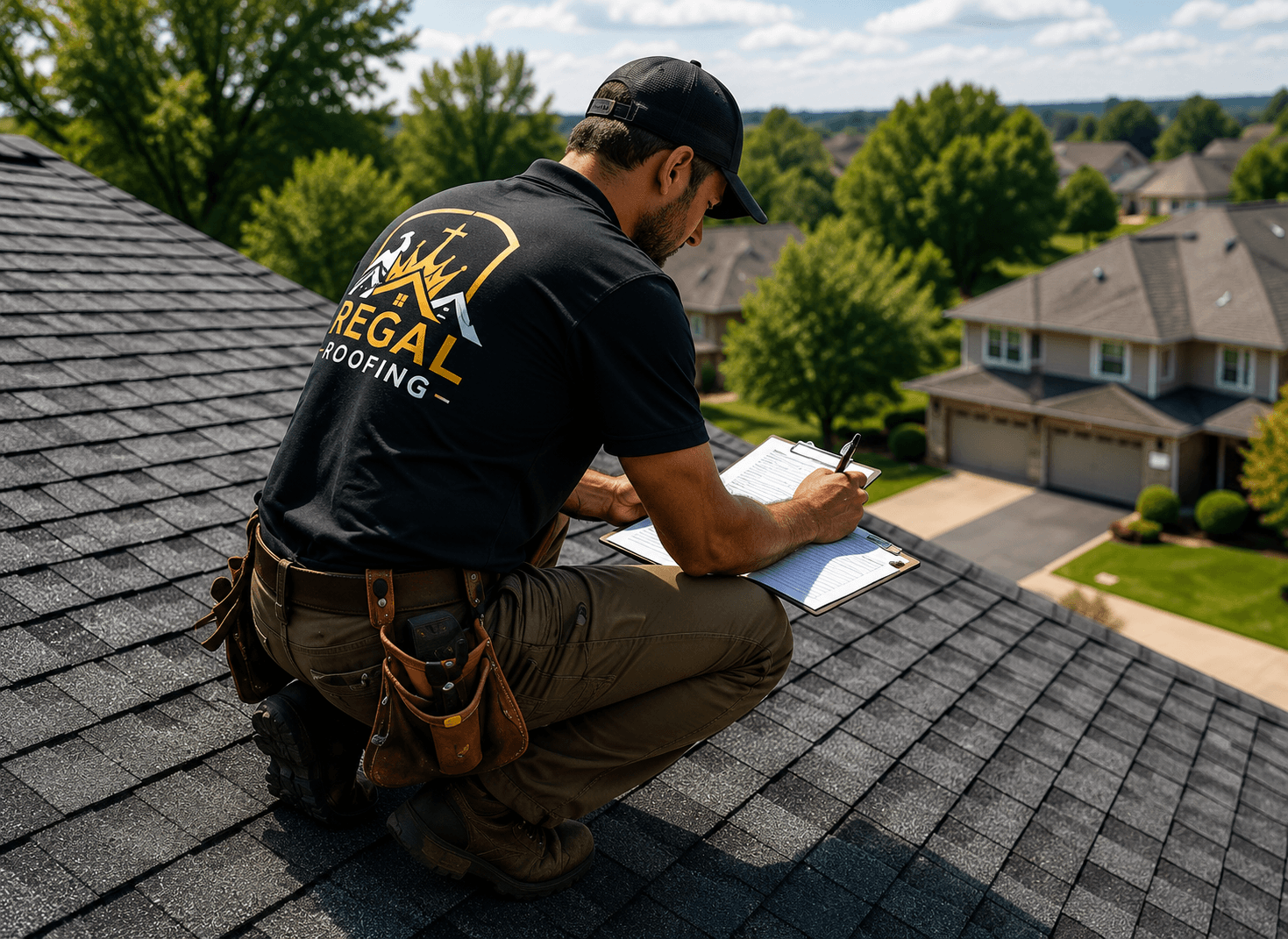 Regal Roofing LLC roof inspection and customer consultation